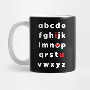 Alphabet I <3 U Mug